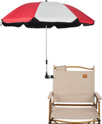 Chair Umbrella with Clamp,46 inches UPF 50+ Clip on Parasol for Patio,Beach Chairs,Strollers,Wheelchairs,Golf Carts