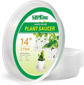 SupKing Large Plant Saucers Drip Tray 2 Pack 14 Inch Heavy Sturdy Plastic Flower Pot Saucers for Indoor,Clear Plastic Planter Water Tray for Plant Pots Liners (14''-Clear)