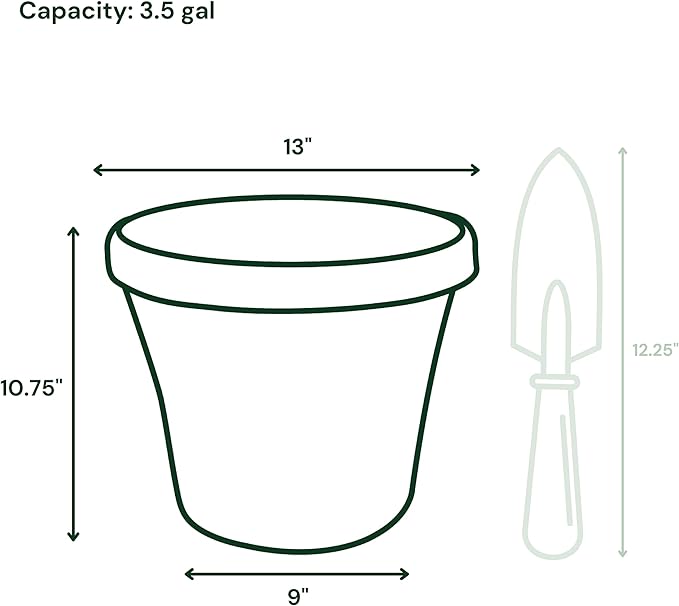 Bloem Terra Pot Planter: 12" - Chocolate Brown - Durable Resin Pot, for Indoor and Outdoor Use, Gardening, 3.5 Gallon Capacity, Saucer Sold Separately