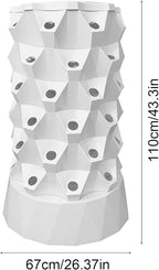 Hydroponic Tower, 14-Layer Hydroponics Growing System Kit with 70 Slots, Vertical Garden System with 20L Water Tank and Pump for Indoor Outdoor Home, Balcony & Patio (48 Slots)