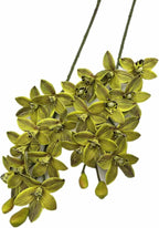 4pcs Artificial Cymbidium Orchid Flower Plant 3D Print Vanda 10 Heads Latex Phalaenopsis Flower (Light Green)