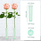 Vials for Flower Arrangements 2.8 Inch Floral Water Tubes Plastic Floral Vials with Caps (Green, 30 Pack)
