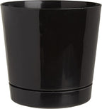 Root & Vessel Majestic Full Depth Round Cylinder Pot, Glossy Black, 8-Inch (10088)