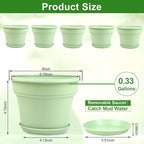 Pottiffe 6 Inch Plastic-Flower Pot-for-Indoor Plants, 6 Pack Outdoor Plant Pots with Drainage Holes & Saucers, Resin Garden Pots Planters