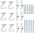 6 Sets White Ceiling Hooks for Hanging Plant, Heavy Duty Swag Toggle Hooks with Hardware (White)