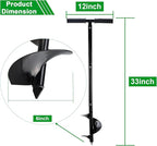 RealPlus Hand Auger Post Hole Digger 6" x 33" Garden Hole Digger Tool Large Manual Earth Auger Drill for Deep Cultivating Seedlings Planting Trees