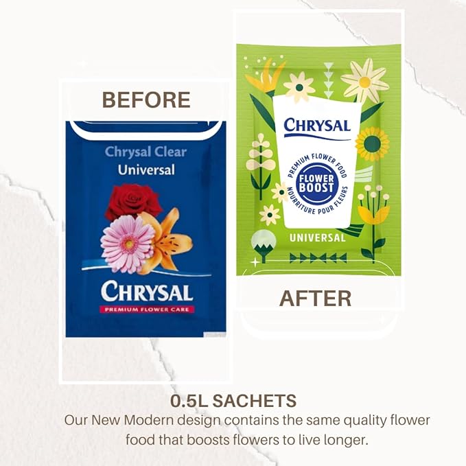 Chrysal Flower Boost – Clear Flower Food Packets for Flower Arrangements & Bouquets – Floral Supplies for Fresh Flowers – Fresh Flower Arrangements Supplies (5g - 800 Ct)
