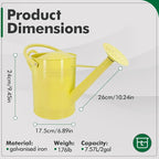 Galvanized Iron Watering Can for Indoor Plants, DIY Watering Cans for House Plant Garden Flower, Long Spout Water Can for Outdoor Watering Plants 6.44L 1.7Gallon (Beige)