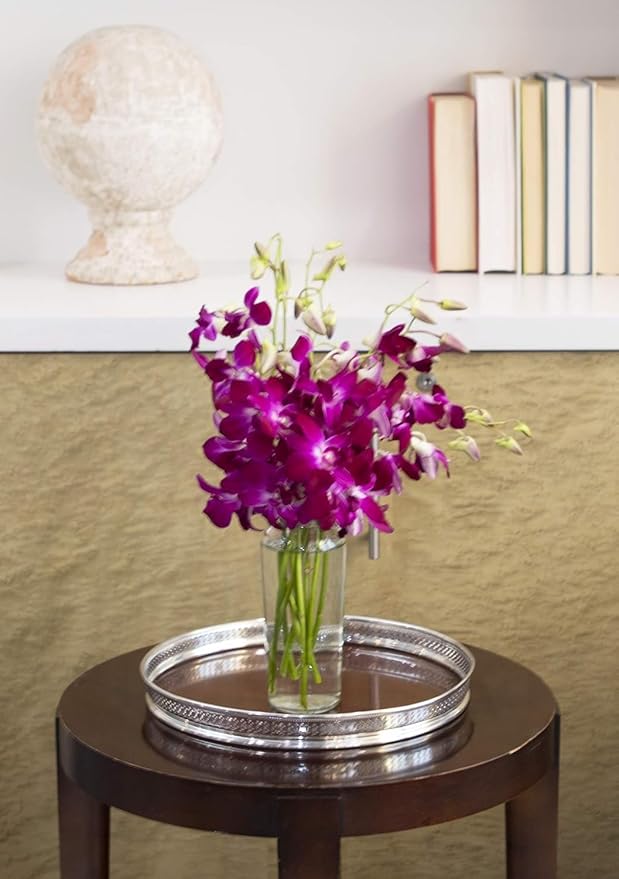 KaBloom - 20 Purple Orchid with vase - Fresh Flowers for Birthday, Valentine's & Mother's Day