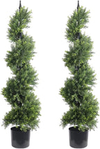 ALL SEASON GREEN 48.5'' Artificial Outdoor Plants Boxwood Topiary Spiral Front Porch Decor Tree Potted