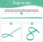 200PCS Adjustable Garden Plant Twist Ties, Multi-Function Sturdy and Flexible Green Plastic Ties, Support Ties Reusable for Gardening Plants Growth and Care