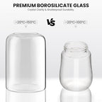 Glass Plant Terrarium with LED Grow Light & Adjustable Ventilation, 8.2" Desktop Terrarium for Venus Fly Trap, Moss & Succulents, Borosilicate Indoor Planter for Home Office Decor