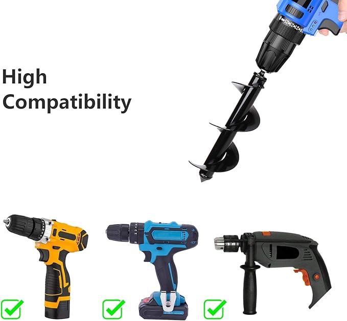 Bulb Planter Tool,Auger Drill Bit for Planting 3.15x8.66 Inch Suitable for 3/8”Hex Drive Drill