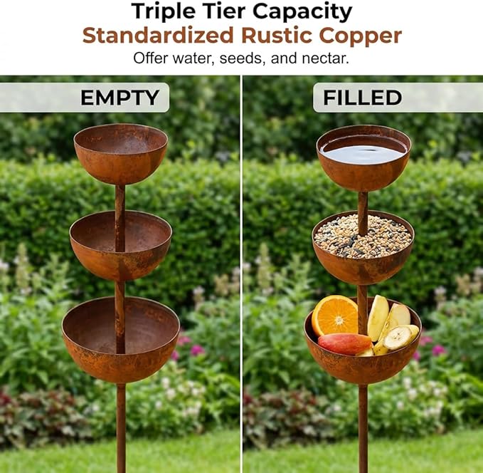 Rain Catcher - Plant Support Metal Garden Ornament with Water Catching Design, Rain Catcher Garden Stake Plant Stake Support for Climbing Flowers, Decor Yard for Garden Sculpture Bee Bird (1)