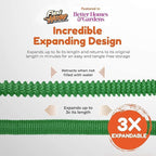 Flexi Hose with 8 Function Nozzle, 25FT - Lightweight Expandable Garden Hose, No-Kink Flexibility, 3/4 Inch Solid Brass Fittings and Double Latex Core - Green