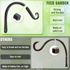 FEED GARDEN Heavy Duty Plant Hooks - 2 Pack 8 Inch Wall Mounted Hanging Brackets, 44lb Capacity Steel Plant Hangers for Bird Feeders, Baskets, Wind Chimes - Black