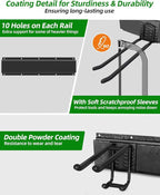 PIYILO Garden Tool Organizer 48 in with 18 Garage Hooks, Heavy Duty Garage Wall Hooks for Hanging Ladder, Bike, Tool Storage Rack for Yard Tools, Shovel, Shed (23 Pack)