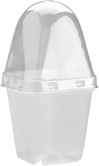 2.7 Inch Square Nursery Pots with Humidity Dome, 60 Packs Clear Seedling Pots with Drainage Holes, Reusable Propagation Pots Small Plant Container for Indoor Outdoor Gardening