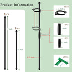 Plant Stakes 17inch &11inch SupKing Adjustable Length Plant Support Stake 16Pcs Orchid Sticks with Clips for Indoor Outdoor,Garden Poles for Potted Tomato Amaryllis Vegetables with 20 Ties (Black)