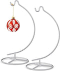 Baderke 2 Pack Ornament Display Stand, 10.43" Height Ornament Hanger, Air Plant Holder Terrariums Hanging Stand Crystal Ball Hanging Hook for Christmas Wedding Home Office Decoration(Silver)