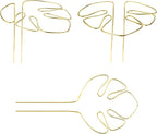 M METERXITY 3-Pack Monstera Plant Support, 11x5.9 Inch Reusable Sturdy Alloy Plant Support Stakes Unique Design for Potted Plants Flowers/Vegetables/Indoor Outdoor Climbing Plants [Gold]