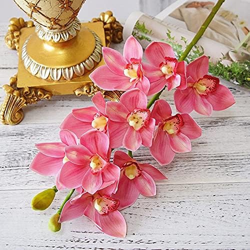 Luxurious Large Branch Real Touch 3D Printing Orchid Artificial Flowers Living Room Decoration Flores Artificiales (Color : Pink)