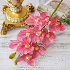 Luxurious Large Branch Real Touch 3D Printing Orchid Artificial Flowers Living Room Decoration Flores Artificiales (Color : Fall Yellow)