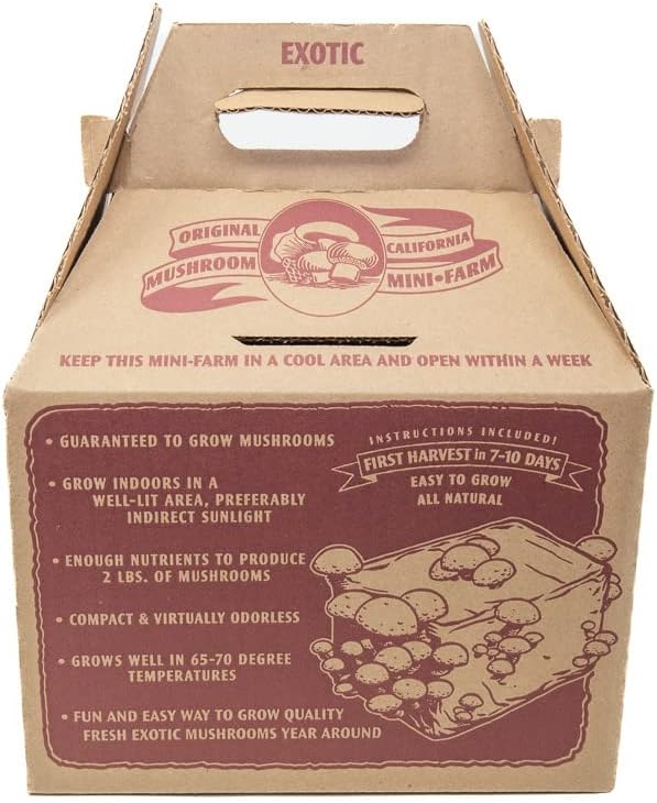 Lion's Mane Mushroom Mini-Farm Grow Kit, 5lbs, Non-GMO, Easy to Use, Grow Your Mushrooms at Home, Produced by Real Farmers in California
