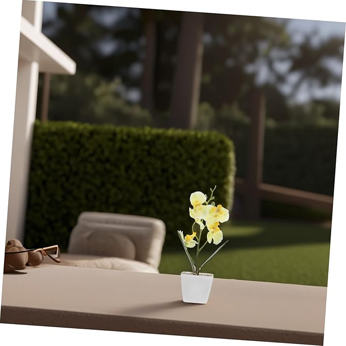 Faux Orchid Flowers for Home Real Touch Artificial Orchid Plants in Pot Low Maintenance Centerpiece for Office and Living Room Elegant Table Arrangement