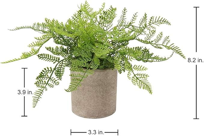 Briful Small Fake Plant Potted Plants Artificial Decor Plastic Boston Ferns Plant Faux Plants in Pots for Home Living Room Bedroom Desk Bathroom Shelf Farmhouse Decoration
