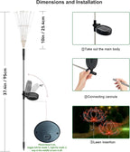Slyuexu Solar Garden Lights Outdoor Waterproof, 2 Pack 120 LED Solar Firework Lights Decorative Garden Décor Outside for Flowerbed Pathway Party Christmas Decorations, Orange
