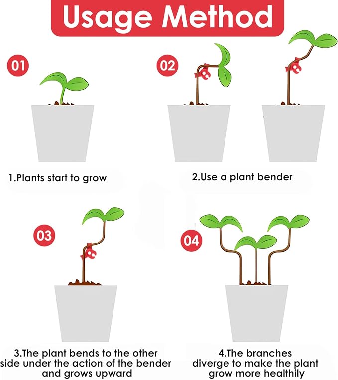 50 Pcs Climbing Plant Training Clips, Adjustable Low-Stress Training Plant Clips, Reusable 90-Degree Bendies Folder to Bend for Tomatoes Cucumbers Beans Plants in Indoor Outdoor Gardens (Red)