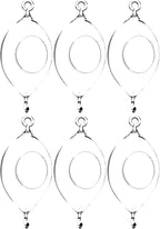 WGV Hanging Terrarium, Width 3.5", Height 7", Oblong, Double Hook, DIY Air Succulent Planter, Clear Glass Vase Orb, Candle Holder for Windowsill Outdoor Garden Decor, 6 Pieces Bulk