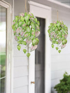 Large Fake Hanging Plants in Pot for Indoor & Outdoor, Long Artificial Hanging Pothos Plants Green, 27.6" Fake Potted Vines Ivy Greenery Plant for Room Wall Shelf Decor Living Room Patio Porch