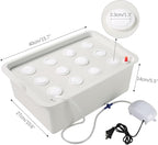 NATGAI Hydroponic System Growing Kit with Air Pump 12 Holes Soilless Cultivation Grow Box Garden Cabinet Box for Herbs, Lettuce, Vegetables