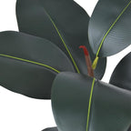 Artificial Rubber Tree 7FT(84in) Tall Faux Trees with Realistic Leaves, Fake Rubber Floor Potted Artificial Plants for Home Office Living Room Indoor Outdoor Decor (7feet,1Pack)