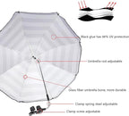 Chair Umbrella with Clamp,46 inches UPF 50+ Clip on Parasol for Patio,Beach Chairs,Strollers,Wheelchairs,Golf Carts