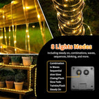 LairtPOW Solar Rope Light 2 Pack Waterproof IP65 39FT 100LEDs Outdoor LED ‎Solar Outdoor Lights for Party Garden Yard Home Wedding Christmas Halloween Holiday Tree Decoration Lighting