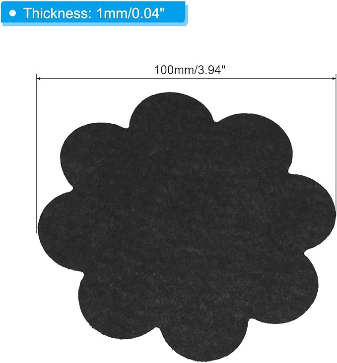 PATIKIL 4 Inch Plant Pot Hole Pad, 30 Pack Non-Woven Fabric Flower Shape Bonsai Bottom Soil Mat, Black