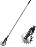 BARAYSTUS Wheel Rotary Edger Lawn Tool, Grass Edge Trimmer, Sidewalk Manual Lawn Edger, Strong 3 Sections Stainless Steel Handle with Cushion Grip, 58.3-Inch