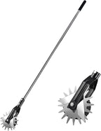 BARAYSTUS Wheel Rotary Edger Lawn Tool, Grass Edge Trimmer, Sidewalk Manual Lawn Edger, Strong 3 Sections Stainless Steel Handle with Cushion Grip, 58.3-Inch