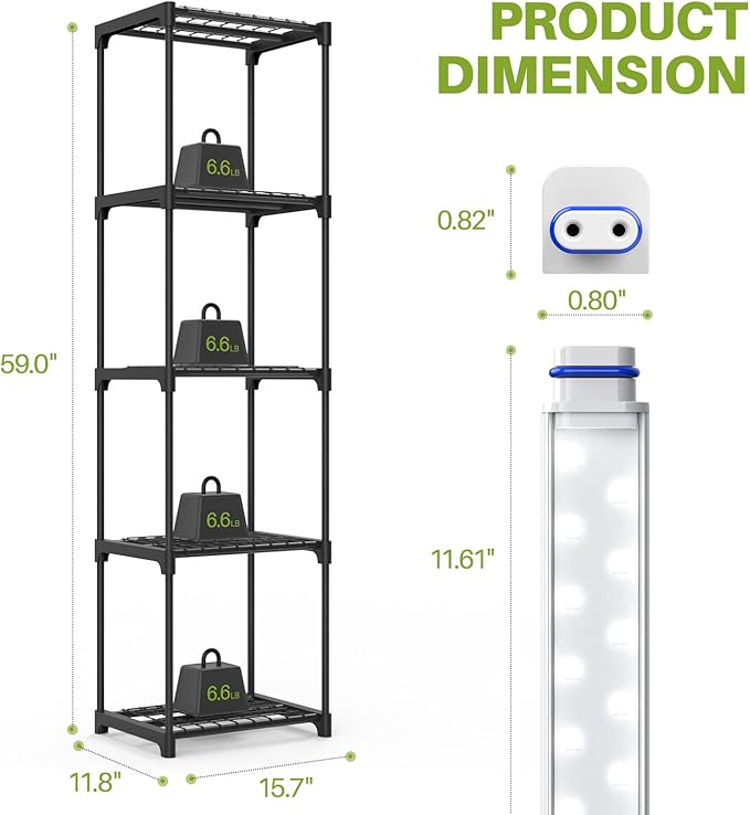 Indoor Greenhouse with Grow Light, Mini Greenhouse with 4 Pack 36W Grow Lights for Indoor Plant, Seed Start, Seedling, Seed Trays, 11.8" W x 15.7" L x 59" H