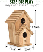 Bird Houses for Outside, Wooden Outdoor 2 Hole Bird House, Can Accommodate 2 Bird Families Suitable for Bluebird,Finch,Cardinals, Garden Hanging Birdhouse No Assembly Required