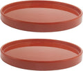 Yukfona 2 Pack Ceramic Plant Saucer Pot Tray 8.5 Inch, Planter Saucers 6 7 8 9 10 11 12 15 Inch, Durable Sturdy Flower Drainage drip Water Tray for Glazed Pots Base (8.5 Inch- Red Terracotta)