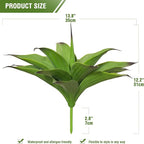 Ttranewsoo Fake Plants Artificial Agave Plants,Large UV Resistant Fake Agave Planters for Indoor and Outdoor Decorating Tropical Plant Succulents Greenery Indoor Decor13.8 (2Pack, Dark Green)