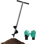 M METERXITY Compost Turning Tool 33.4 Inch Compost Stirring Tool Manual Lawn Aerators Mixing Tool for Gardening Bed/Plant Box/Outdoor Tumbler Bins Bags [Black]