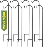 Sorbus Shepherds Hooks for Outdoor - Set of 8 Extendable Garden Planter Stakes for Bird Feeders, Outdoor Décor, Plants, Lights, Lanterns, Flower Baskets, and More! Heavy Duty - Up to 6.5 Lbs. (8 Pack)