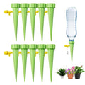 10 Pack Self Watering Spikes for Plant,Indoor & Outdoor Automatic Plants Waterer,Plug-in Device with Adjustable Valve Switch, self Watering Planter Insert (10 Green Ones)