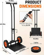 Plant Caddy with Wheels, USA Original Patent, Foldable Plant Dolly Cart with Adjustable Grabbing Arm and Strap, 176 Lbs Heavy Duty Plant Cart for Plant Pots, Indoor & Outdoor Use (Black)