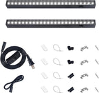 Barrina T5 Plant Lights for Indoor Growing, 1FT 10W (2 X 5W) Led Grow Light with Magnetic Design, Full Spectrum Grow Light Strip with Black Cover, Plug and Play, 5000K, 2 Packs